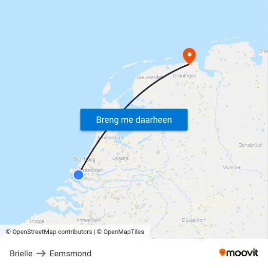 Brielle to Eemsmond map