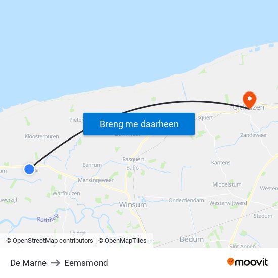 De Marne to Eemsmond map