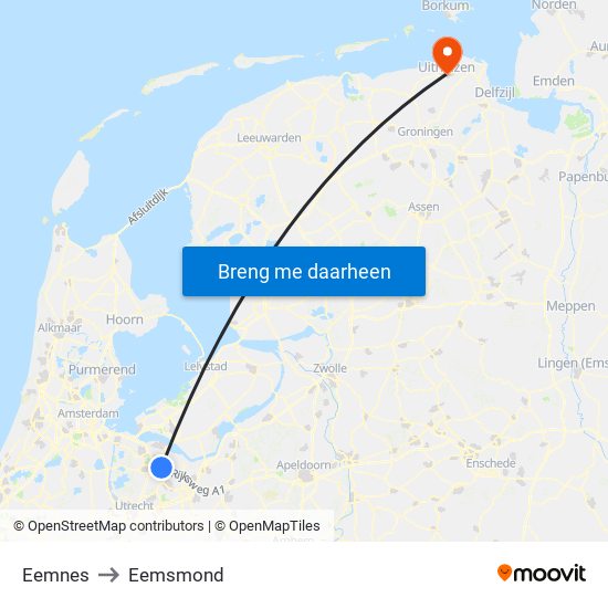 Eemnes to Eemsmond map