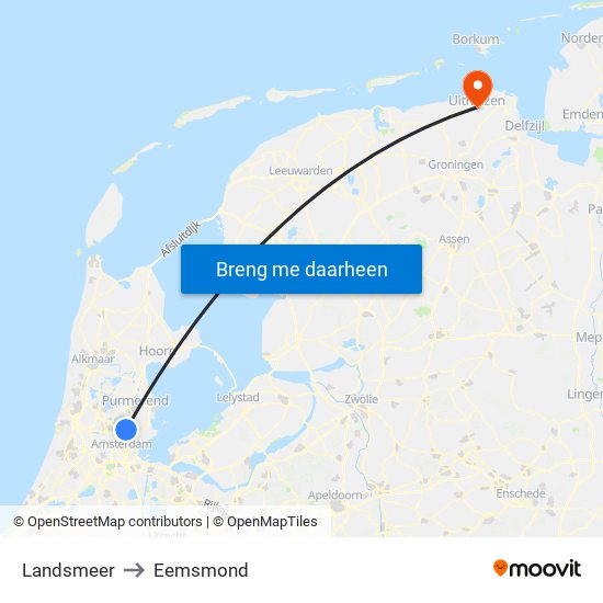Landsmeer to Eemsmond map