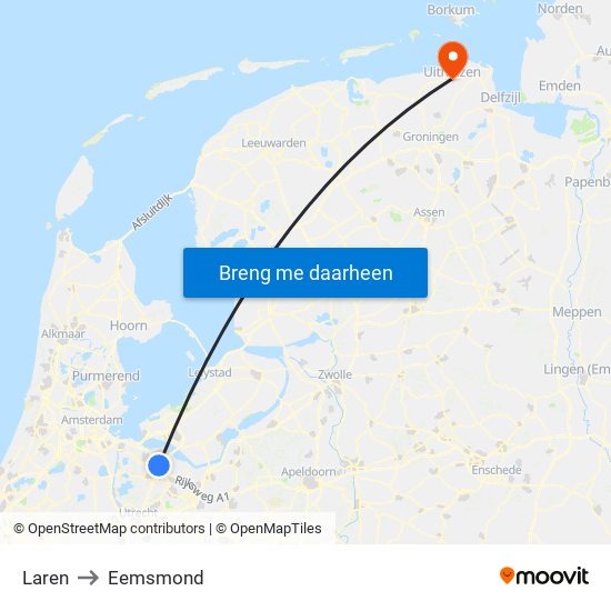 Laren to Eemsmond map