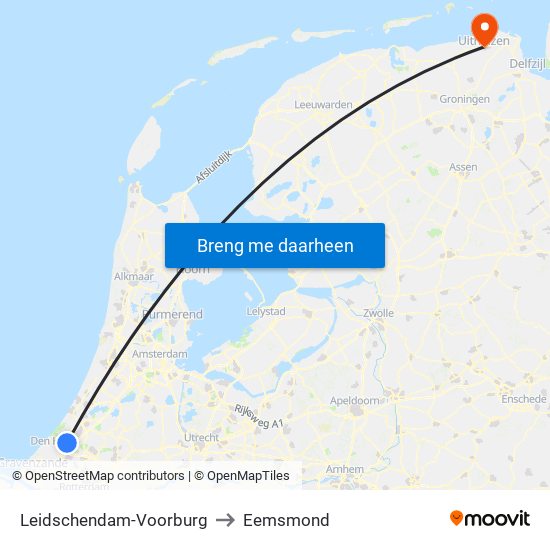 Leidschendam-Voorburg to Eemsmond map