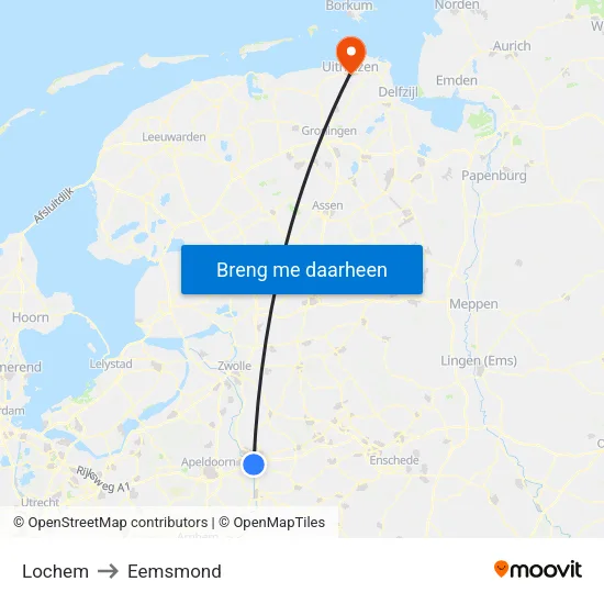 Lochem to Eemsmond map