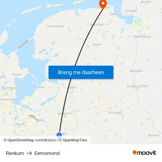 Renkum to Eemsmond map