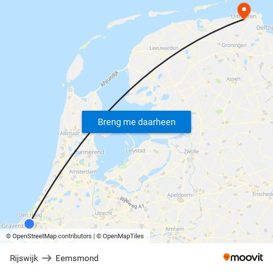 Rijswijk to Eemsmond map