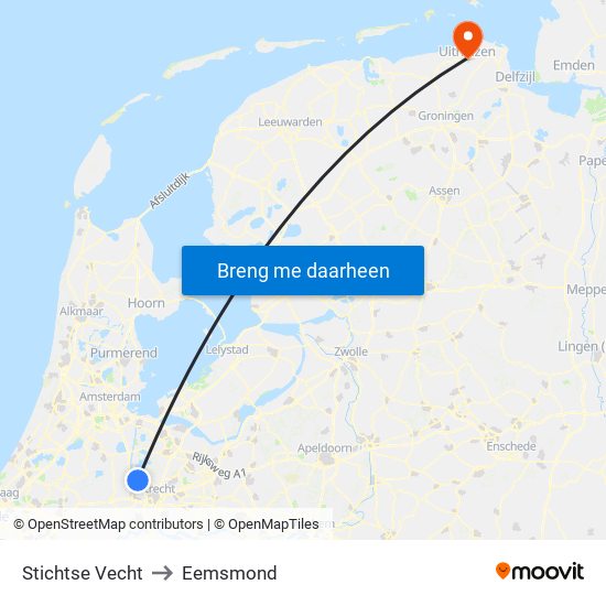 Stichtse Vecht to Eemsmond map