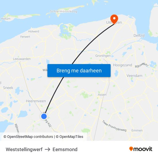 Weststellingwerf to Eemsmond map