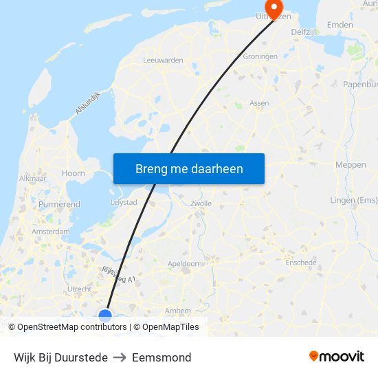 Wijk Bij Duurstede to Eemsmond map