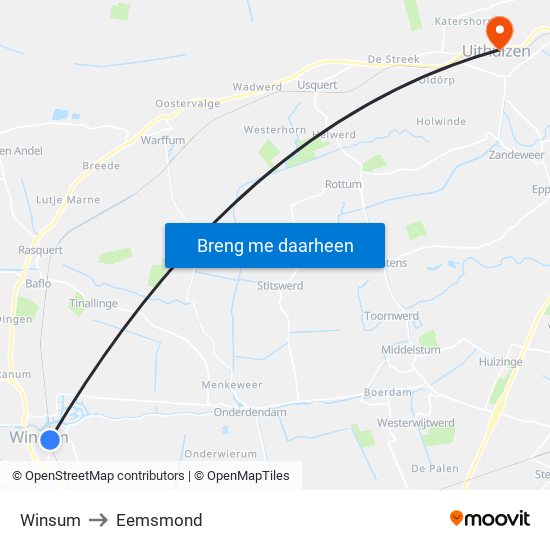 Winsum to Eemsmond map