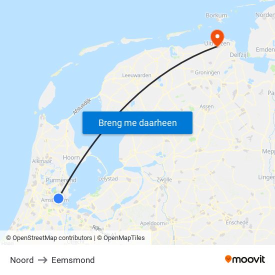 Noord to Eemsmond map