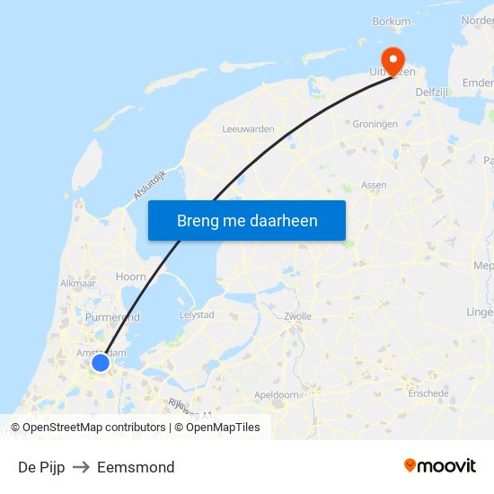 De Pijp to Eemsmond map