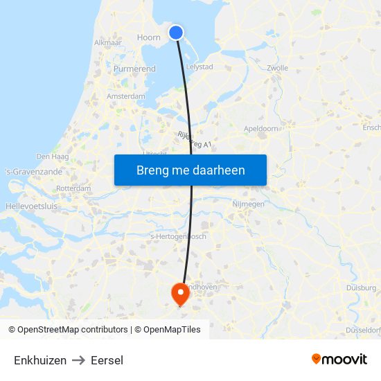 Enkhuizen to Eersel map