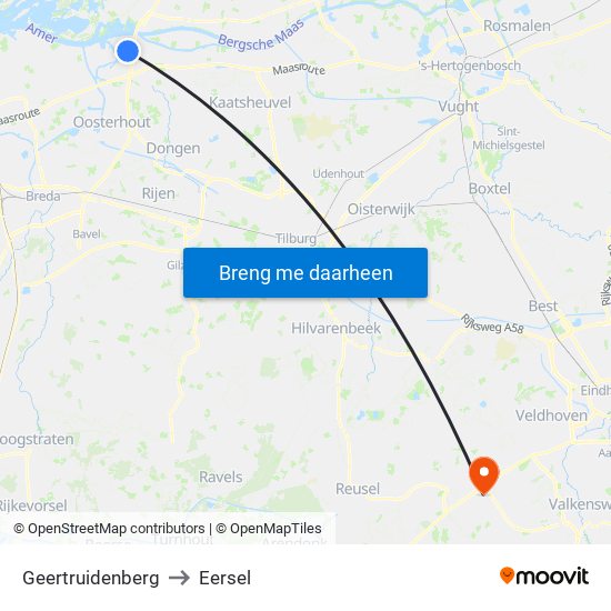 Geertruidenberg to Eersel map