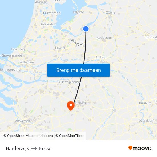 Harderwijk to Eersel map