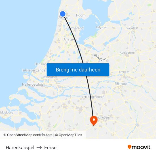 Harenkarspel to Eersel map