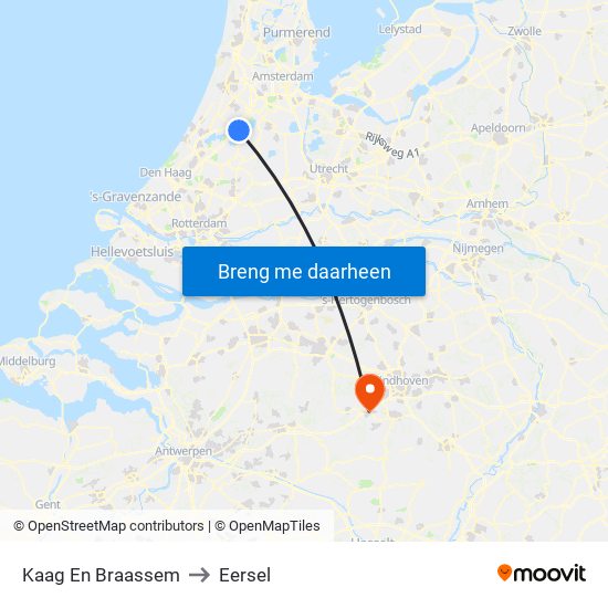 Kaag En Braassem to Eersel map