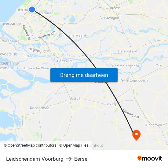 Leidschendam-Voorburg to Eersel map