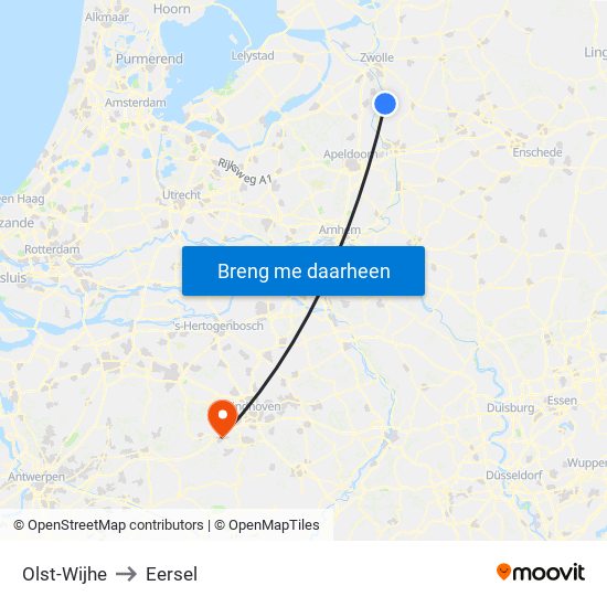 Olst-Wijhe to Eersel map