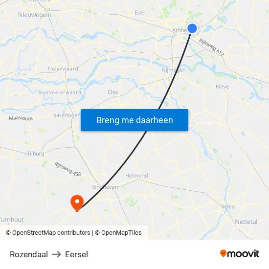 Rozendaal to Eersel map