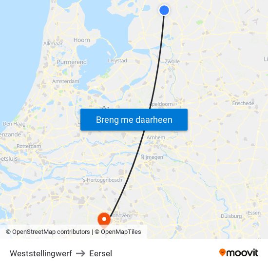 Weststellingwerf to Eersel map