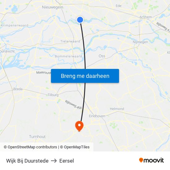 Wijk Bij Duurstede to Eersel map