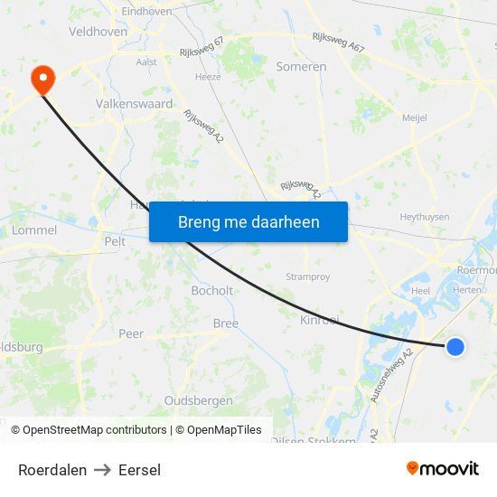 Roerdalen to Eersel map