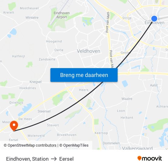 Eindhoven, Station to Eersel map