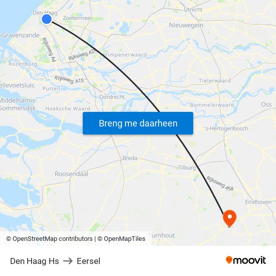 Den Haag Hs to Eersel map