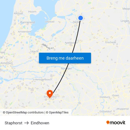 Staphorst to Eindhoven map