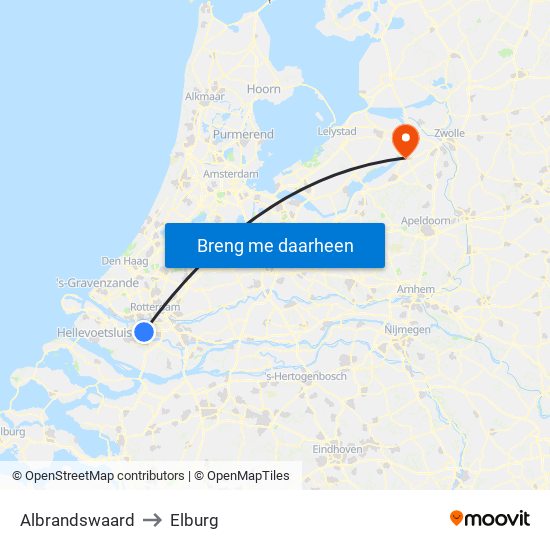 Albrandswaard to Elburg map