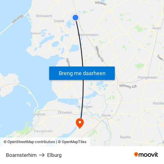 Boarnsterhim to Elburg map