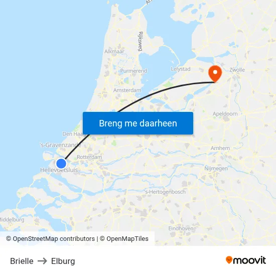 Brielle to Elburg map