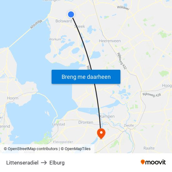 Littenseradiel to Elburg map