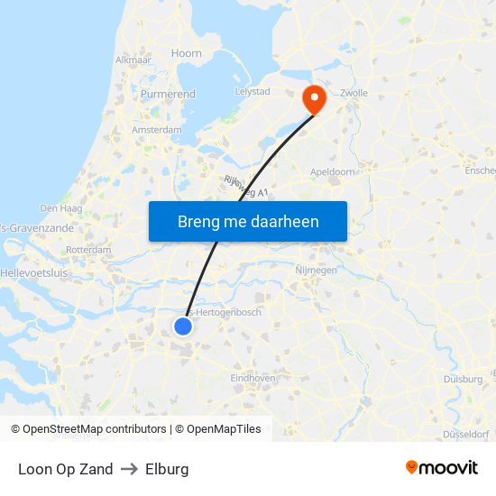 Loon Op Zand to Elburg map