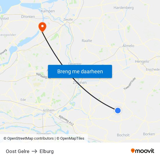 Oost Gelre to Elburg map