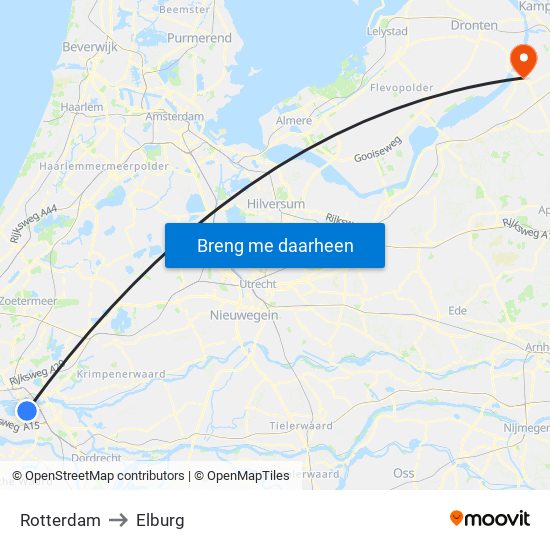 Rotterdam to Elburg map