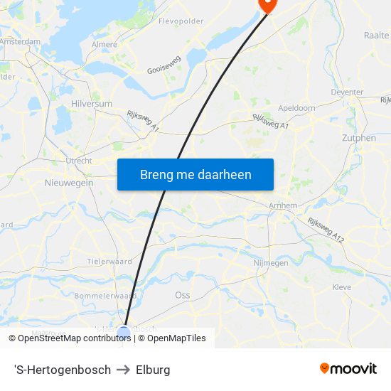 'S-Hertogenbosch to Elburg map