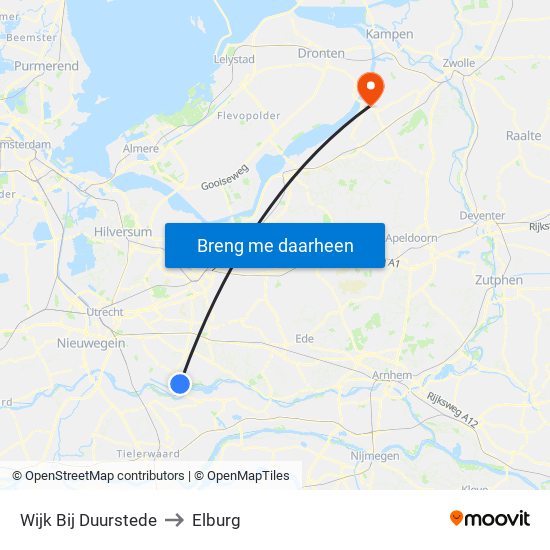 Wijk Bij Duurstede to Elburg map