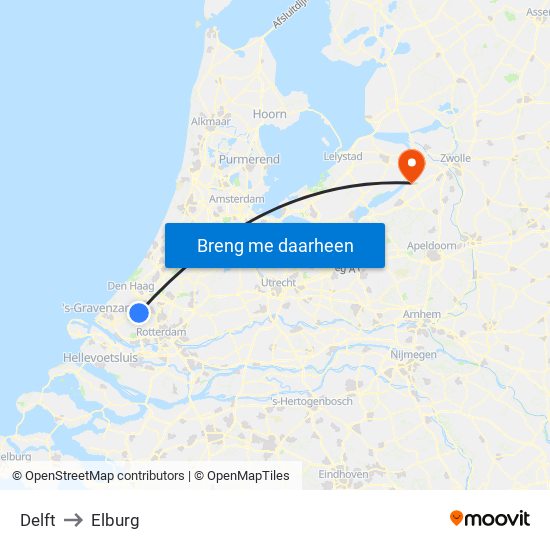 Delft to Elburg map