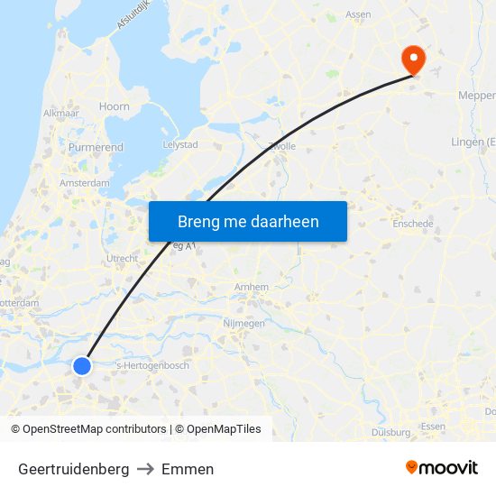 Geertruidenberg to Emmen map