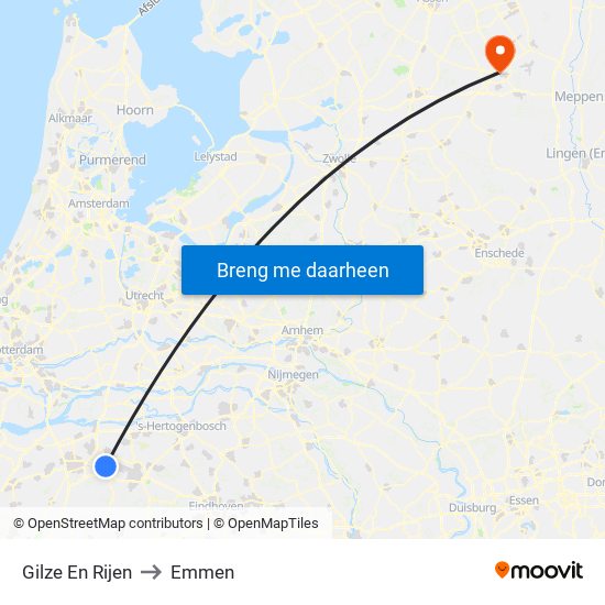Gilze En Rijen to Emmen map