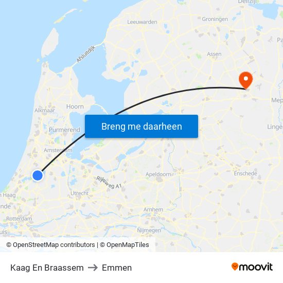 Kaag En Braassem to Emmen map