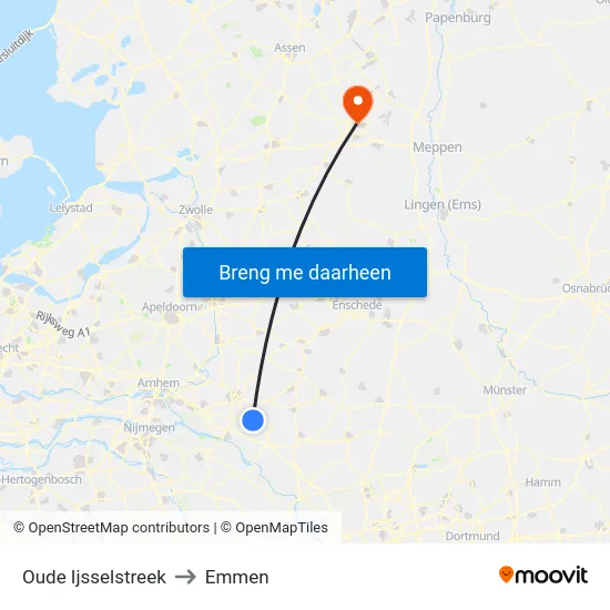 Oude Ijsselstreek to Emmen map