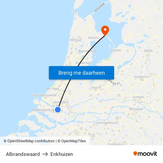 Albrandswaard to Enkhuizen map
