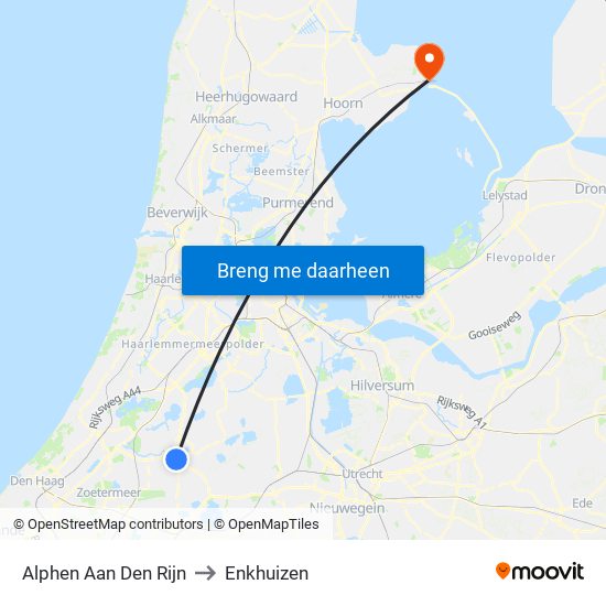 Alphen Aan Den Rijn to Enkhuizen map