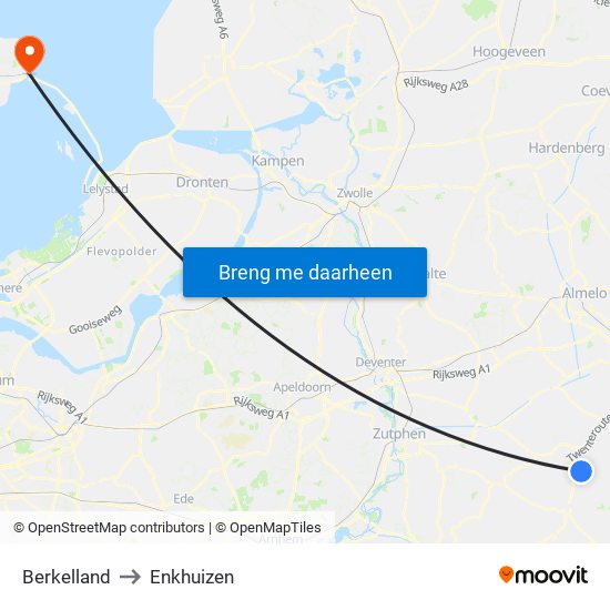 Berkelland to Enkhuizen map