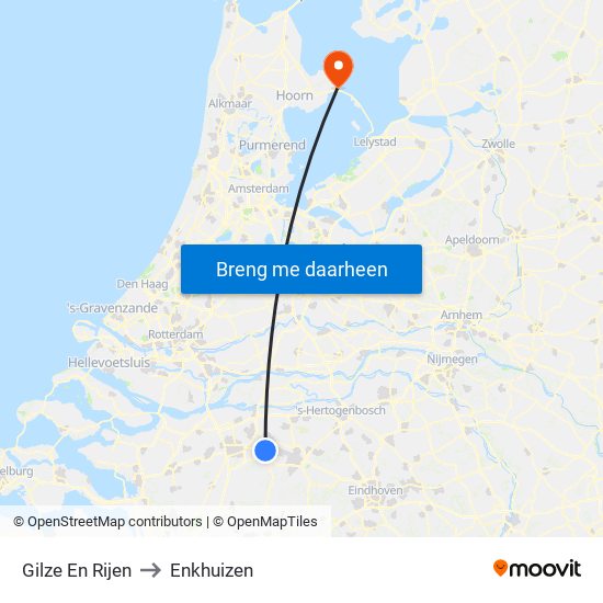 Gilze En Rijen to Enkhuizen map