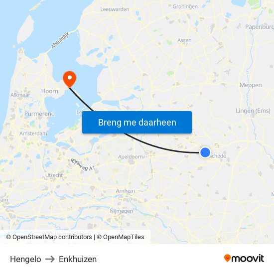 Hengelo to Enkhuizen map