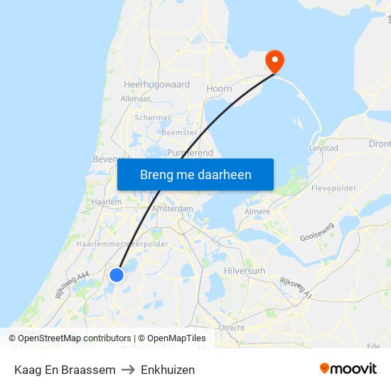 Kaag En Braassem to Enkhuizen map