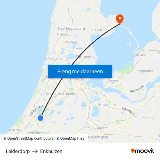 Leiderdorp to Enkhuizen map